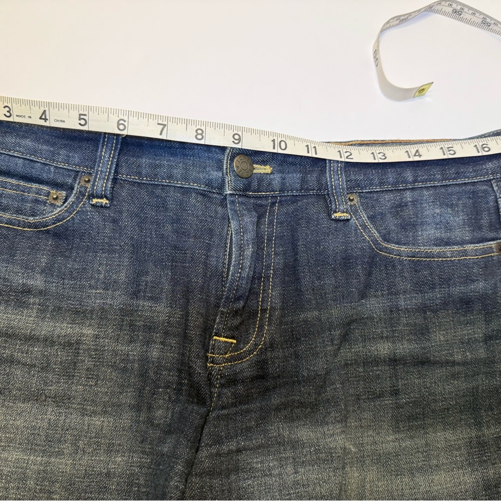 J. Crew Factory Shorts Mid Rise Stretch Hipslung Dark Blue Denim Cuffed EUC - Picture 3 of 13